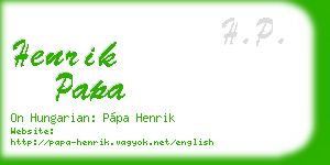 henrik papa business card